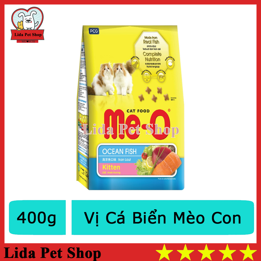HN- ME-O Ocean Fish Túi 400g Thức ăn hạt khô dành cho mèo con hương vị cá biển. thức ăn cho mèo, thuc an hat cho meo, thú cưng, thức ăn cho mèo con, đồ ăn cho mèo