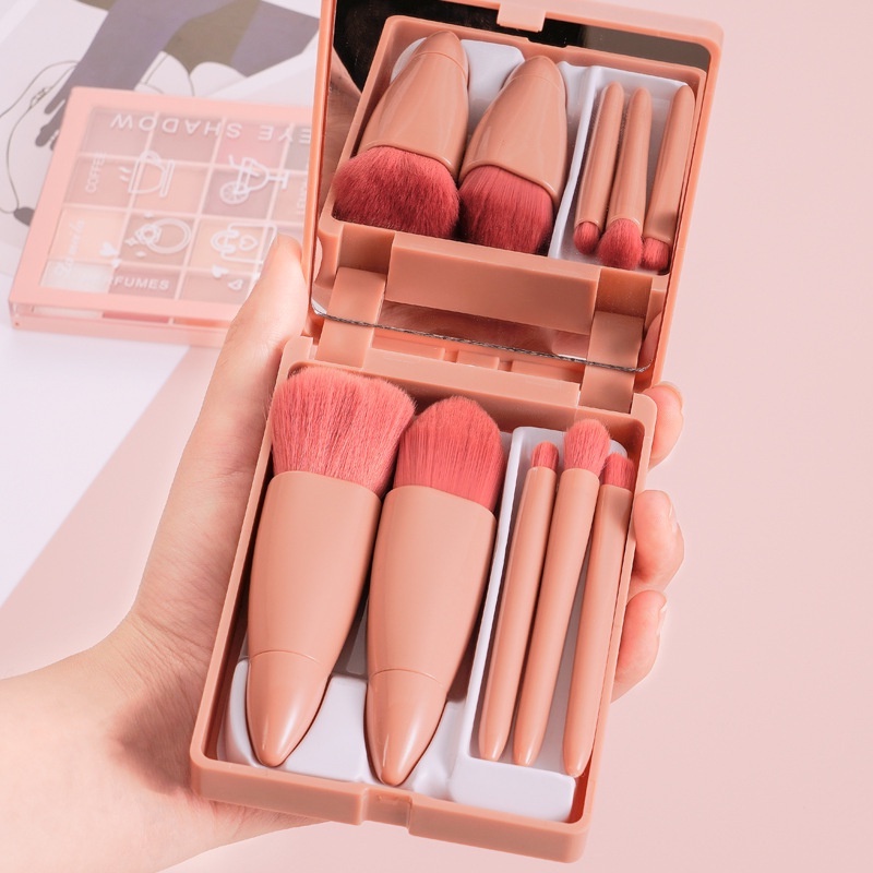 Bộ 5 món cọ trang điểm make up mini có gương