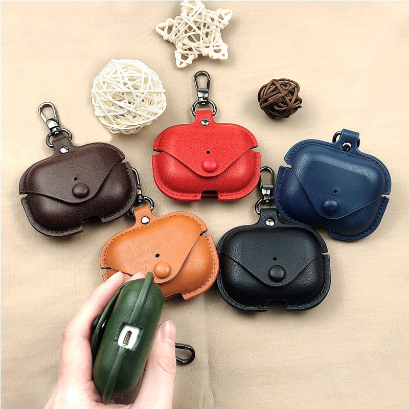 BAO DA [AIRPOD PRO VÀ AIRPOD 3] KÈM MÓC KHÓA THÉP SANG TRỌNG