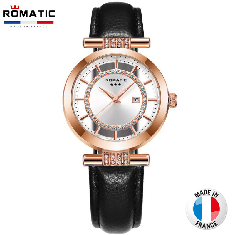 Đồng hồ Nữ ROMATIC Paris - Dây Da Cao Cấp - Hàng nhập Từ Pháp - Tặng Pin Dự Phòng ĐH