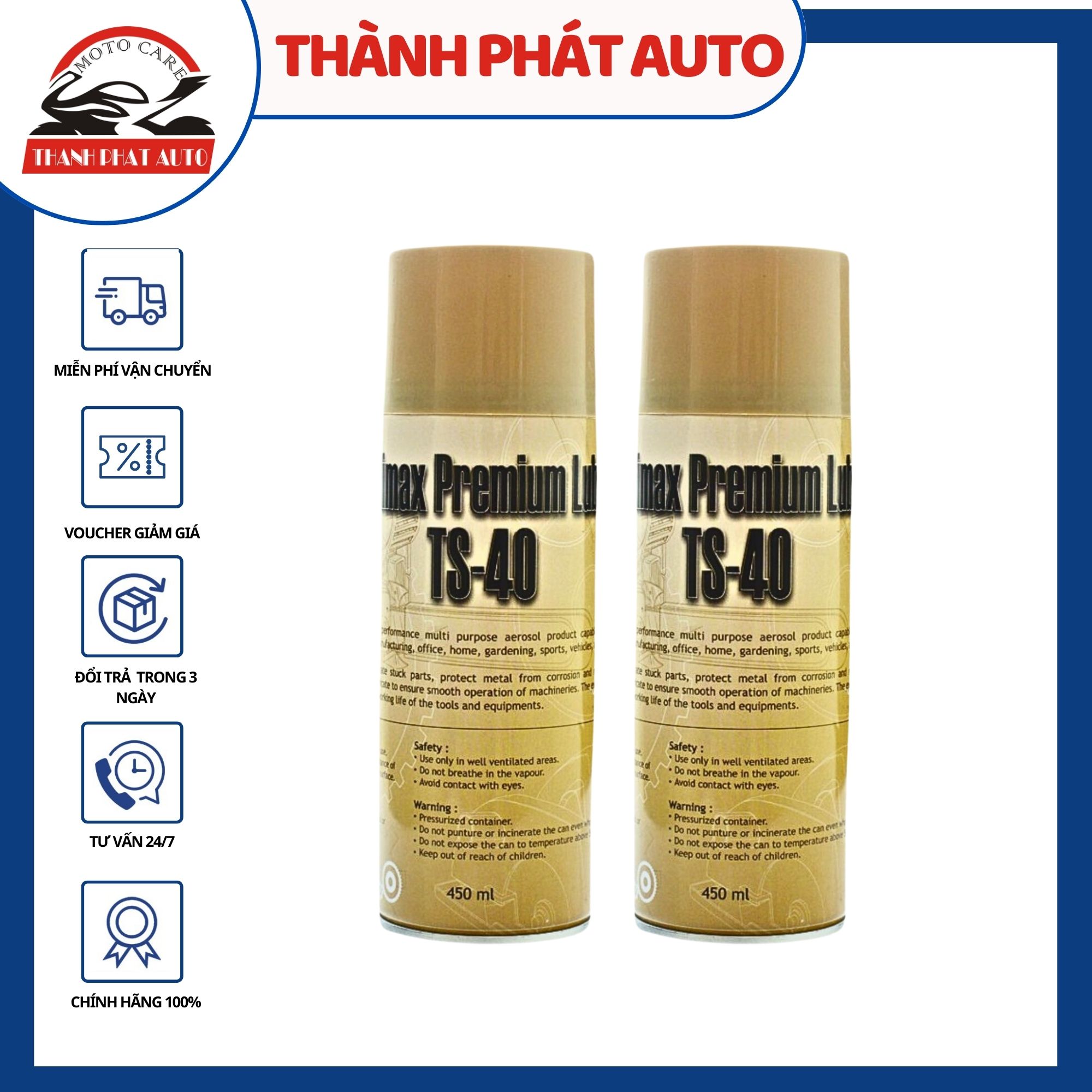 [HCM]Bộ 2 Chai xịt vệ sinh sên chống sét TS-40 450ml