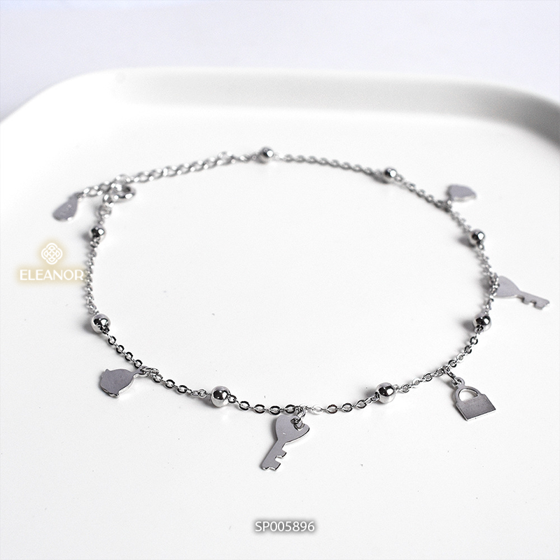 Lắc chân nữ bạc 925 Eleanor Accessories vòng chân thiết kế hình khoá phụ kiện trang sức 5896