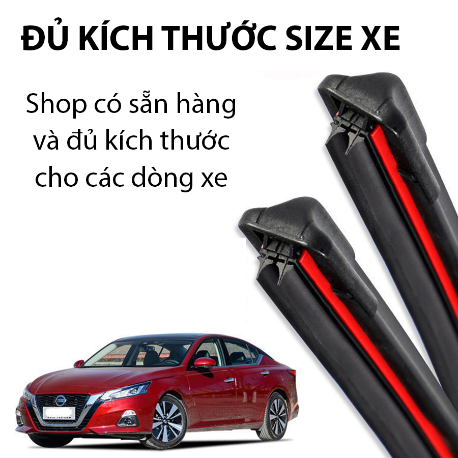 [FREESHIP] Gạt mưa lưỡi kép đa năng, thanh cần gạt nước mưa 2 lưỡi khung mềm xe Mitsubishi Xpander, Triton, Pajero, Attrage, Outlander gạt kính xe oto xe hơi