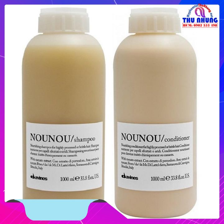 [HCM]Bộ dầu gội xả Davines Nounou cho tóc khô hư tổn do uốn nhuộm của Ý 1000ml