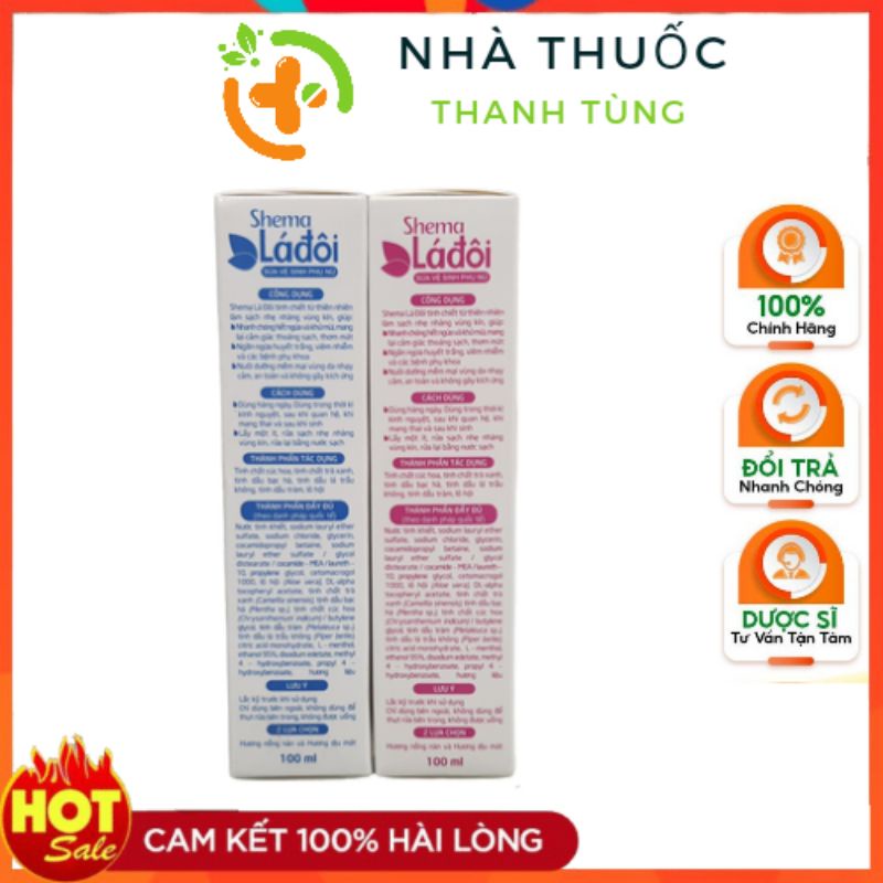 Dung dich vệ sinh phụ nữ shema lá đôi chai 100ml