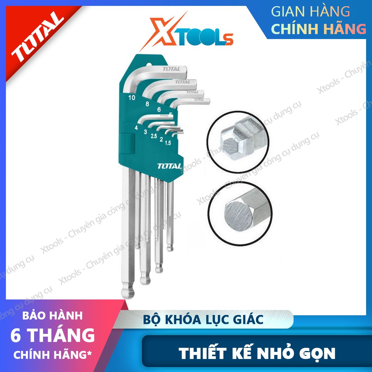 Set of total tht106291 1 ball head total tht106291 1 ball head, hex tempered glass with strong CR-V steel, anti-curved