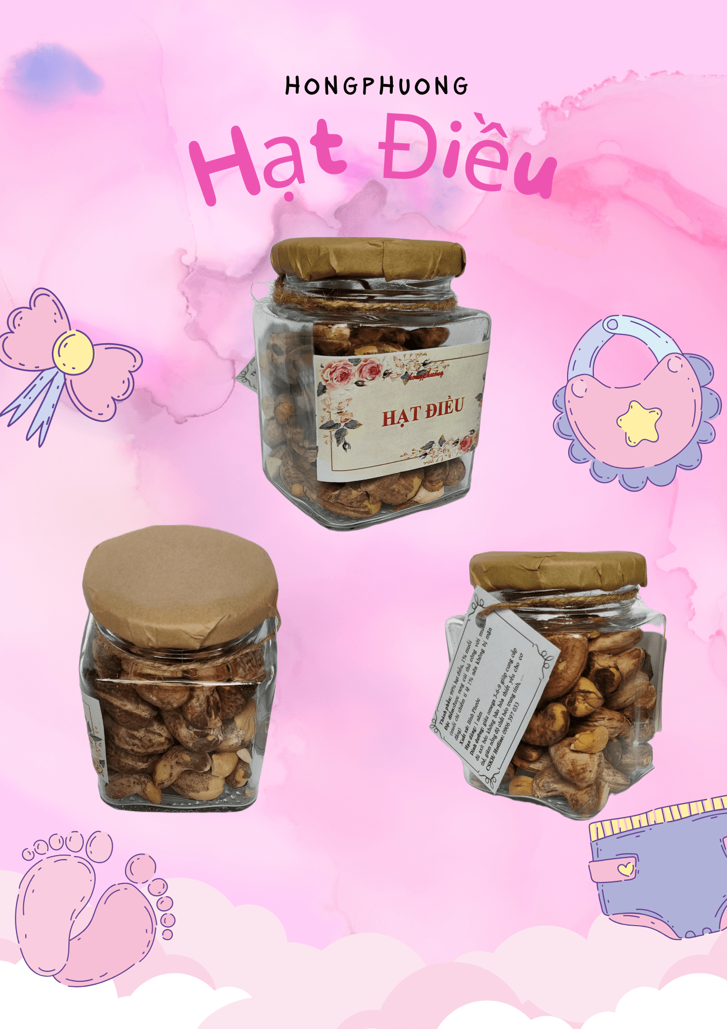HẠT ĐIỀU VỎ LỤA (Hủ Thủy Tinh)