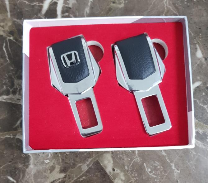 Bộ 2 chiếc chốt khóa dây đai an toàn, chống kêu ô tô, xe hơi Honda 4S-HO Chất liệu: Da PU cao cấp+ Hợp kim inox