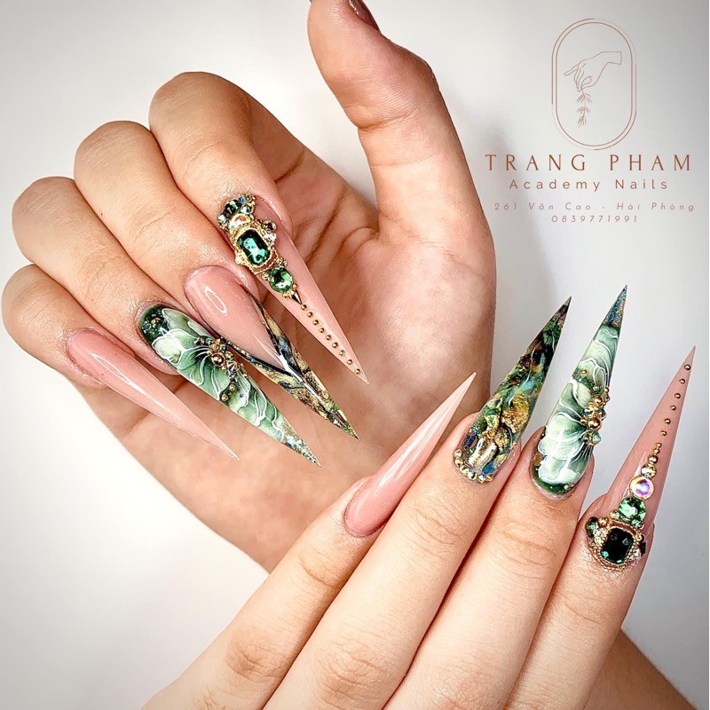 Móng nối form nhọn dài-ngắn (hộp 500móng) chuẩn form móng dẻo.
