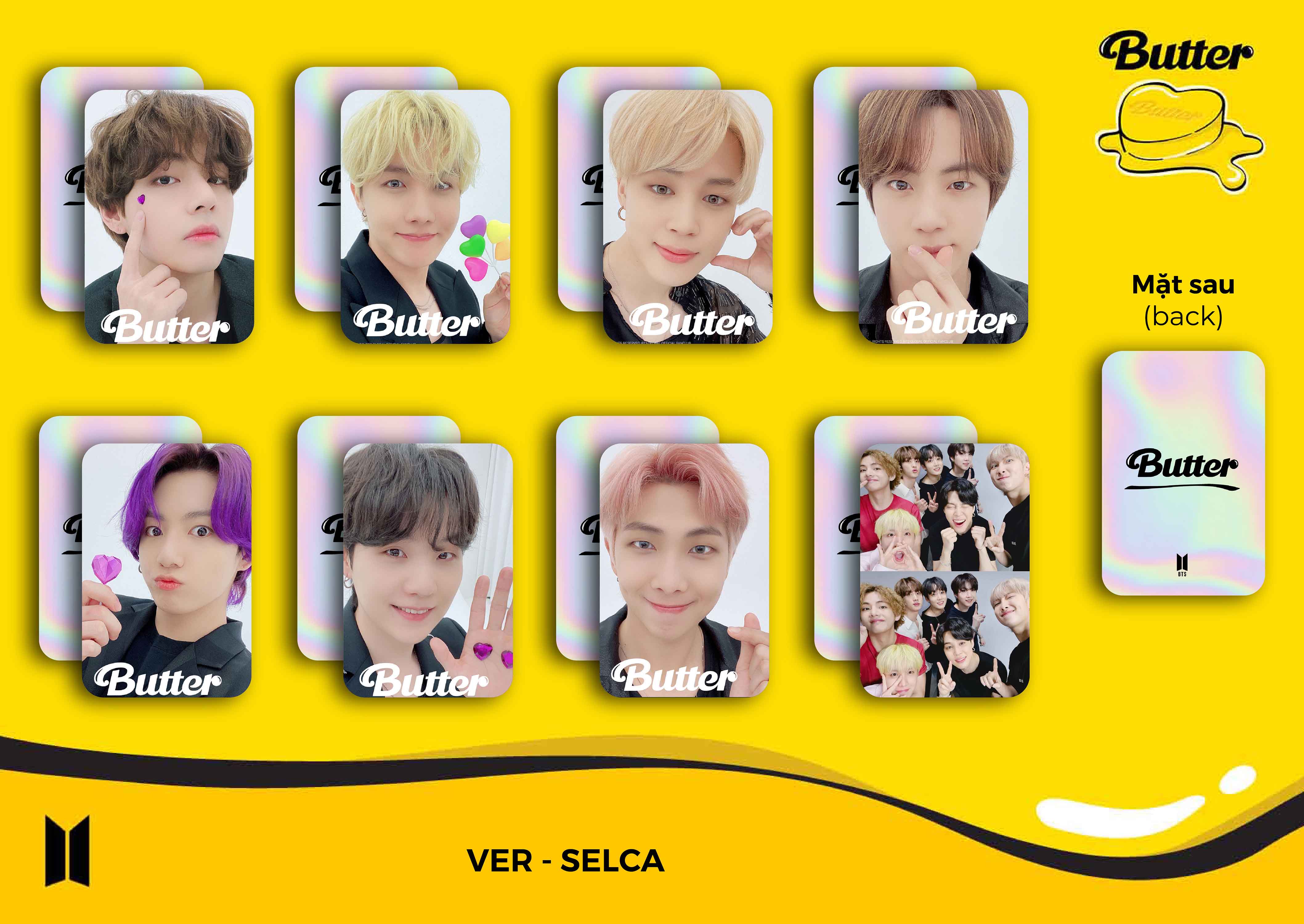 SET 8 CARD BTS BUTTER ( ép lụa + bo góc)