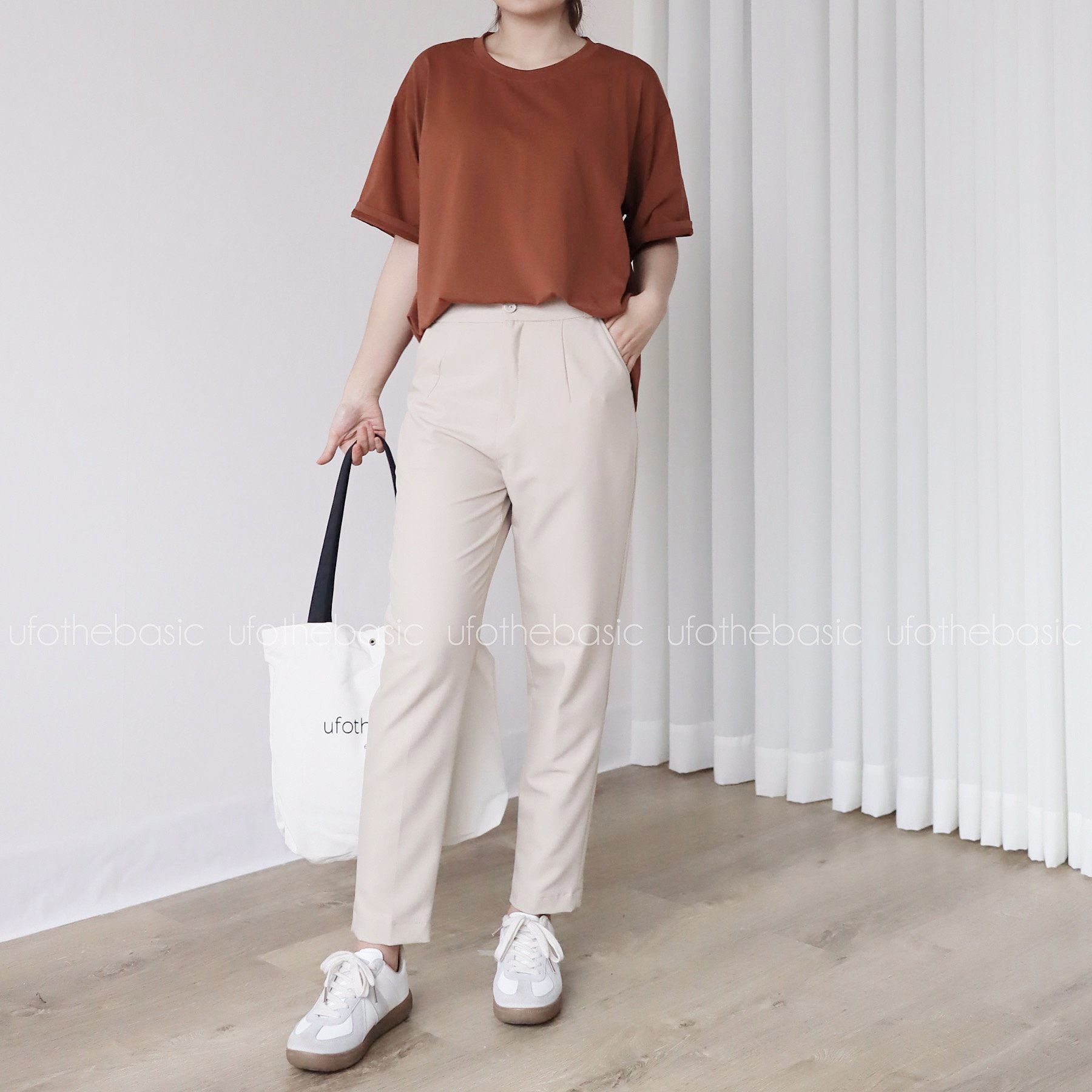[Nhập LAZLOOK99 GIẢM 100K/500K] Quần baggy nữ màu be nhạt – Basic Baggy (light beige) – ufo.thebasic