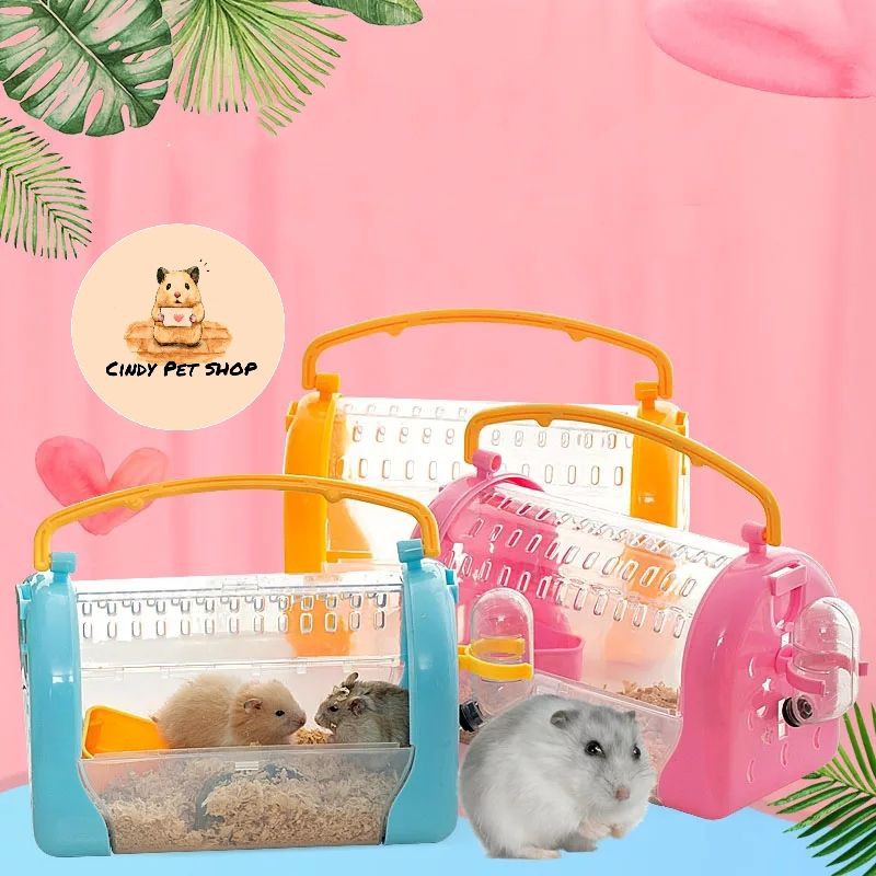 Lồng xách tay kèm dây đeo đưa hamster đi chơi