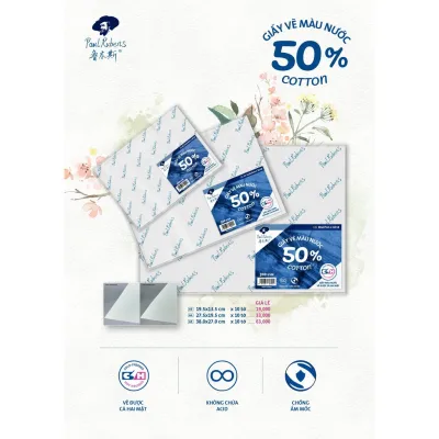 TẬP 10 tờ Giấy Vẽ Màu Nước Paul Rubens 50% cotton ( 300gms ) khổ giấy A3/A4/A5 lỡ