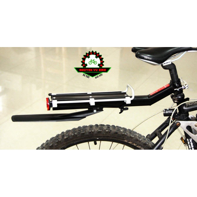 Gác baga nhôm xe đạp gắn cọc yên kèm dè, gacbaga gắn cọc yên loại 1 - nguyen vu bike