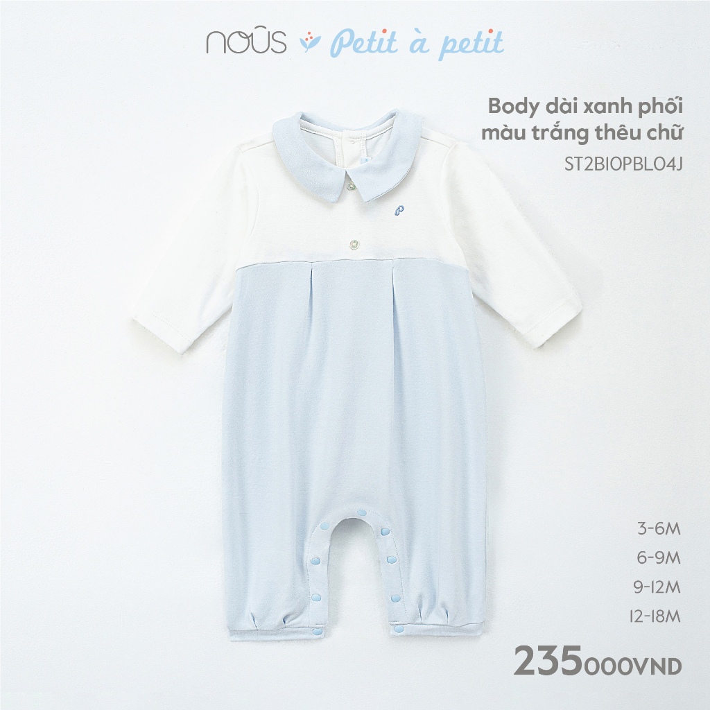 [Nous Baby] Bộ body Nous dài chất liệu cao cấp cho bé (size 0-18M)