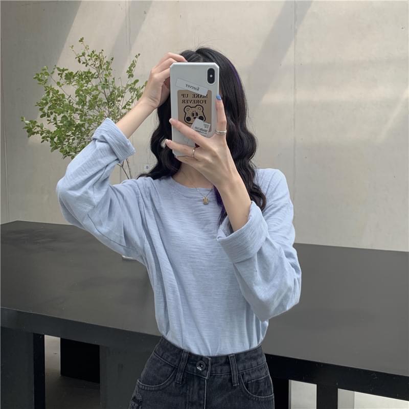 Áo thun xược tay dài cổ tròn nữ phom rộng anhstore phom rộng phong cách hàn quốc