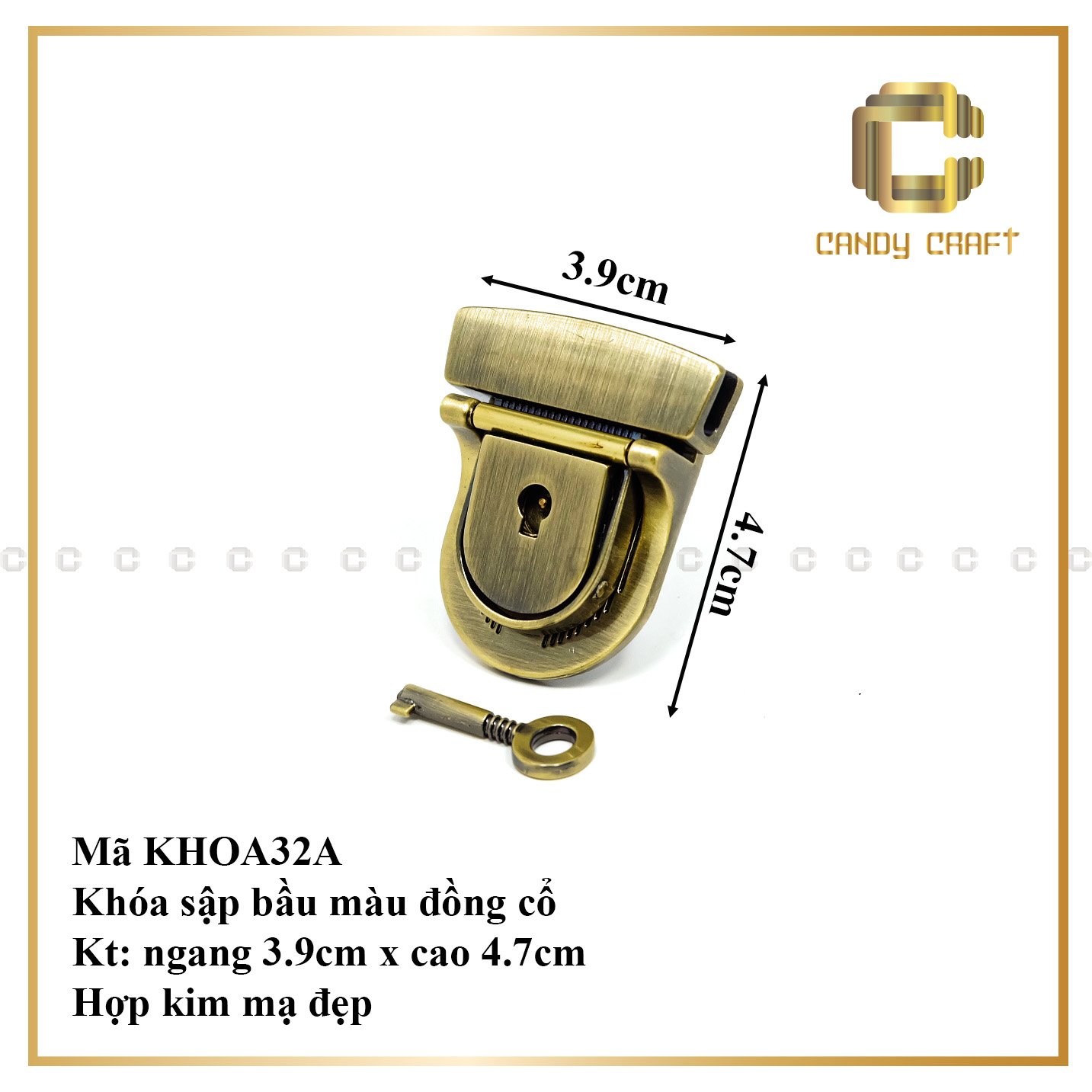Khóa sập bầu (key) - phụ kiện làm túi xách