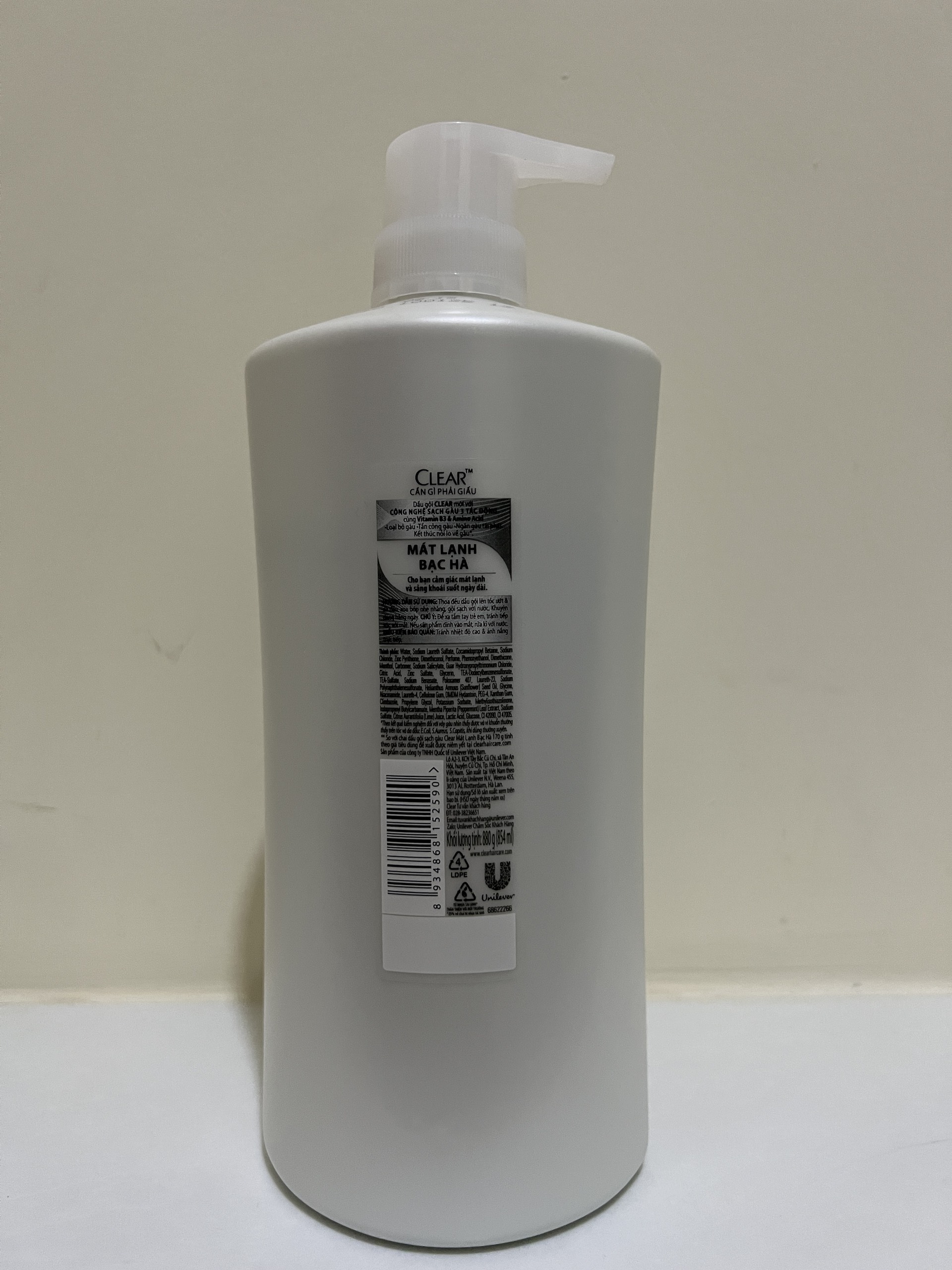 Dầu Gội Clear Bạc Hà/Clear Men 1.4KG/900G