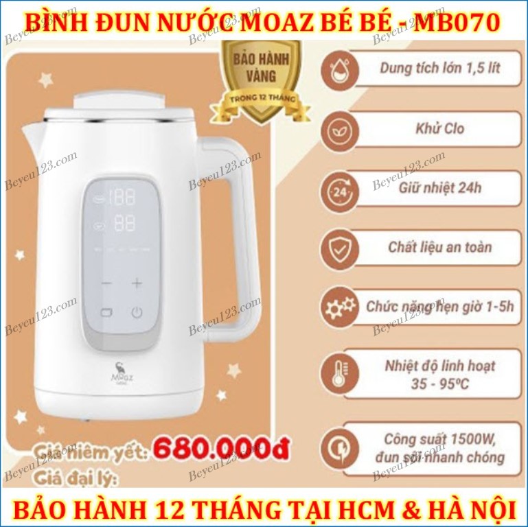 (MB070) Bình đun nước siêu tốc giữ nhiệt 1.5L Moaz BéBé MB - 070 U2530 MHOT2