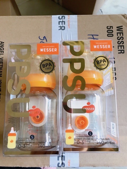 [HCM][MỚI NHẤT] BÌNH SỮA WESSER CỔ HẸP CAO CẤP PPSU MẪU MỚI 60ML/140ML/240ML