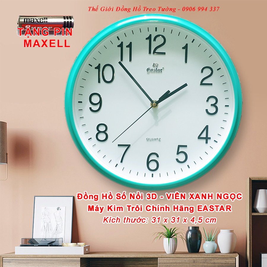 Đồng hồ Treo Tường KIM TRÔI EASTAR Cao cấp - Máy NHẬT- Bảo hành 2 năm - Tặng Pin Maxell