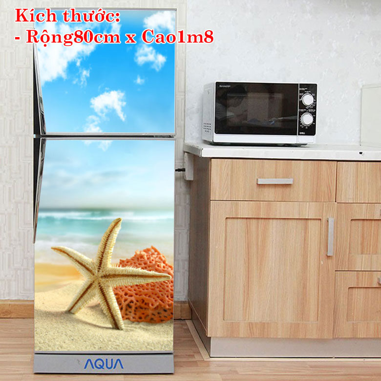 [HCM]Decal trang trí tủ lạnh mẫu Sao Biển chất liệu cao cấp. Decal in trên chất liệu PVC có keo sẵn ở mặt sau chỉ cần lột ra và dán. 