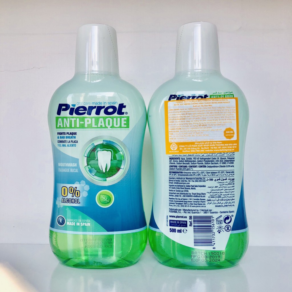 Nước súc miệng sát khuẩn Pierrot 500ml