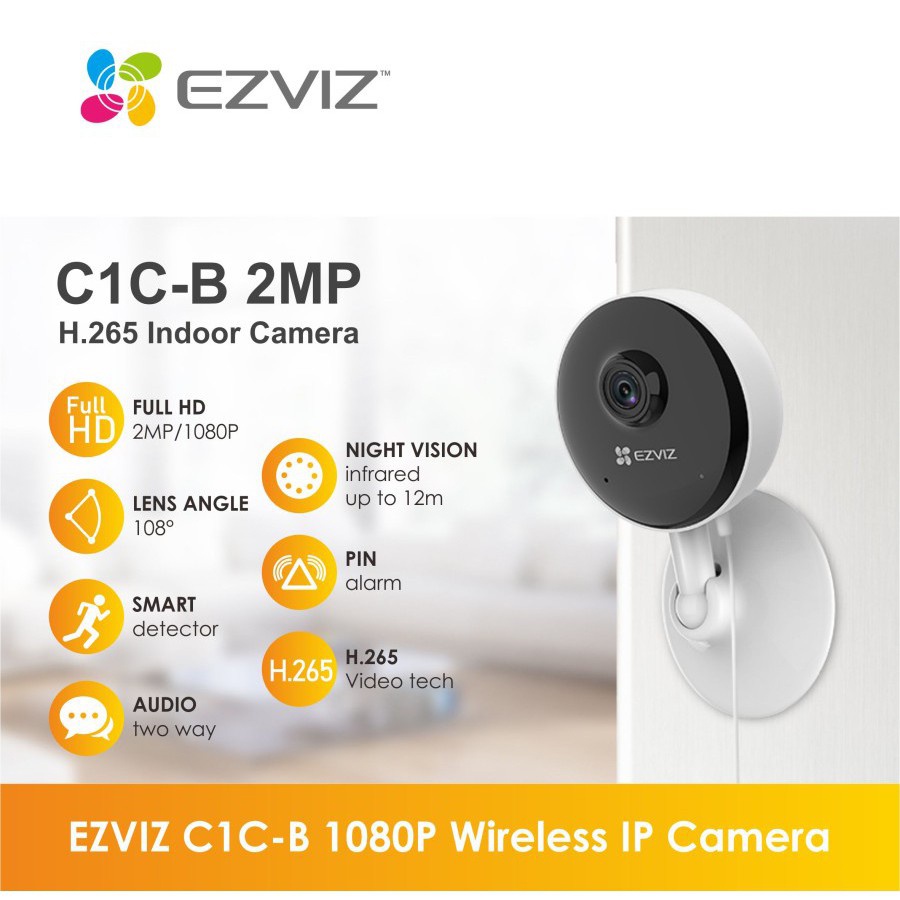Camera WiFi Trong Nhà Chuẩn Full HD 1080P EZVIZ C1C-B, Đàm Thoại 2 Chiều, Tầm Nhìn Hồng Ngoại 12m