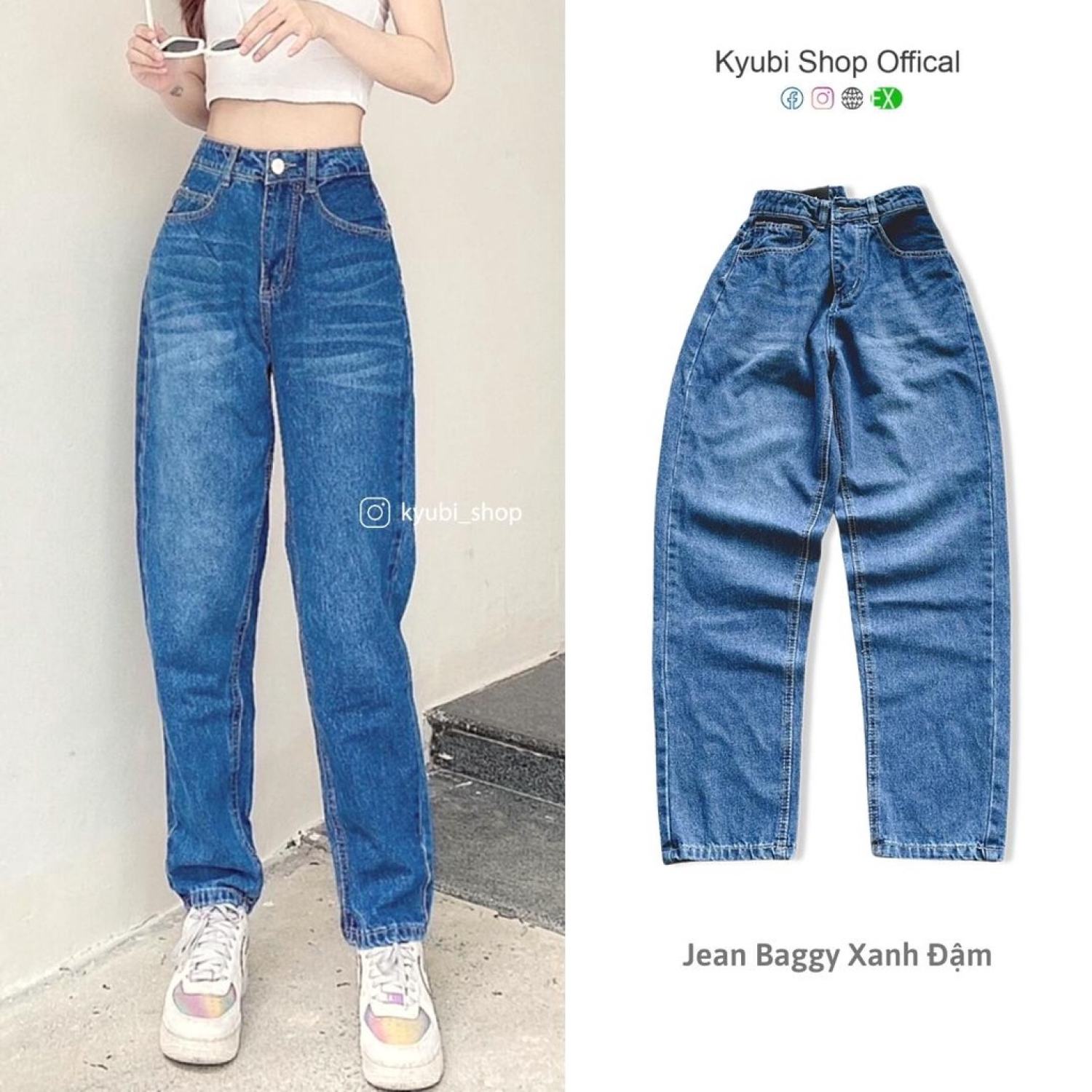 Quần jean baggy nữ ulzzangi Basic Simple