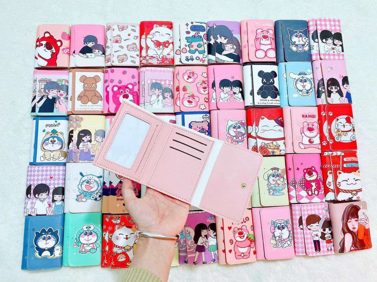 Bóp nữ mini ví gập 3 đựng tiền bỏ túi.