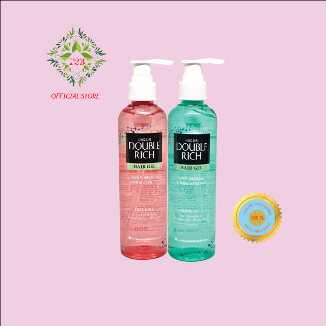 COMBO Gel Hard Tạo Kiểu Double Rich 250ml - Giữ Nếp Tóc Uốn