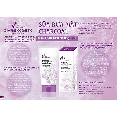 Sữa Rửa Mặt Than Chame Organic Charcoal 100ml