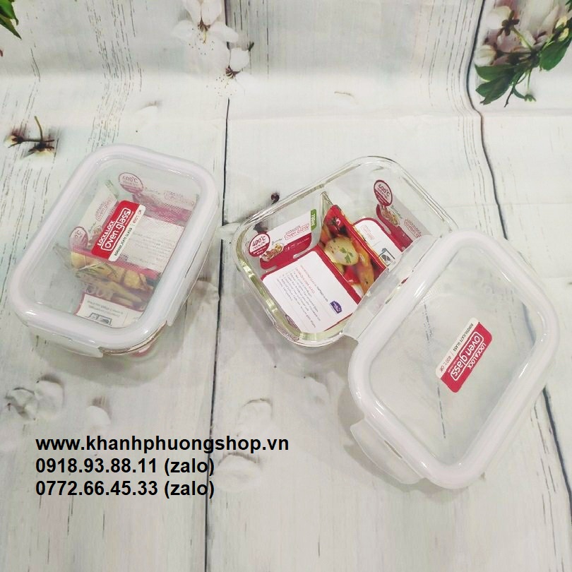 [HCM]hộp thủy tinh lock&lock 2 ngăn - hộp thủy tinh