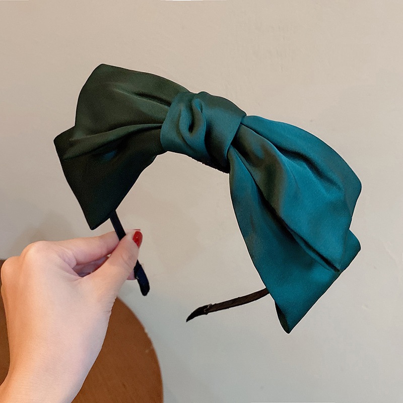Bờm tóc, băng đô cài tóc đính nơ chất liệu lụa satin cao cấp