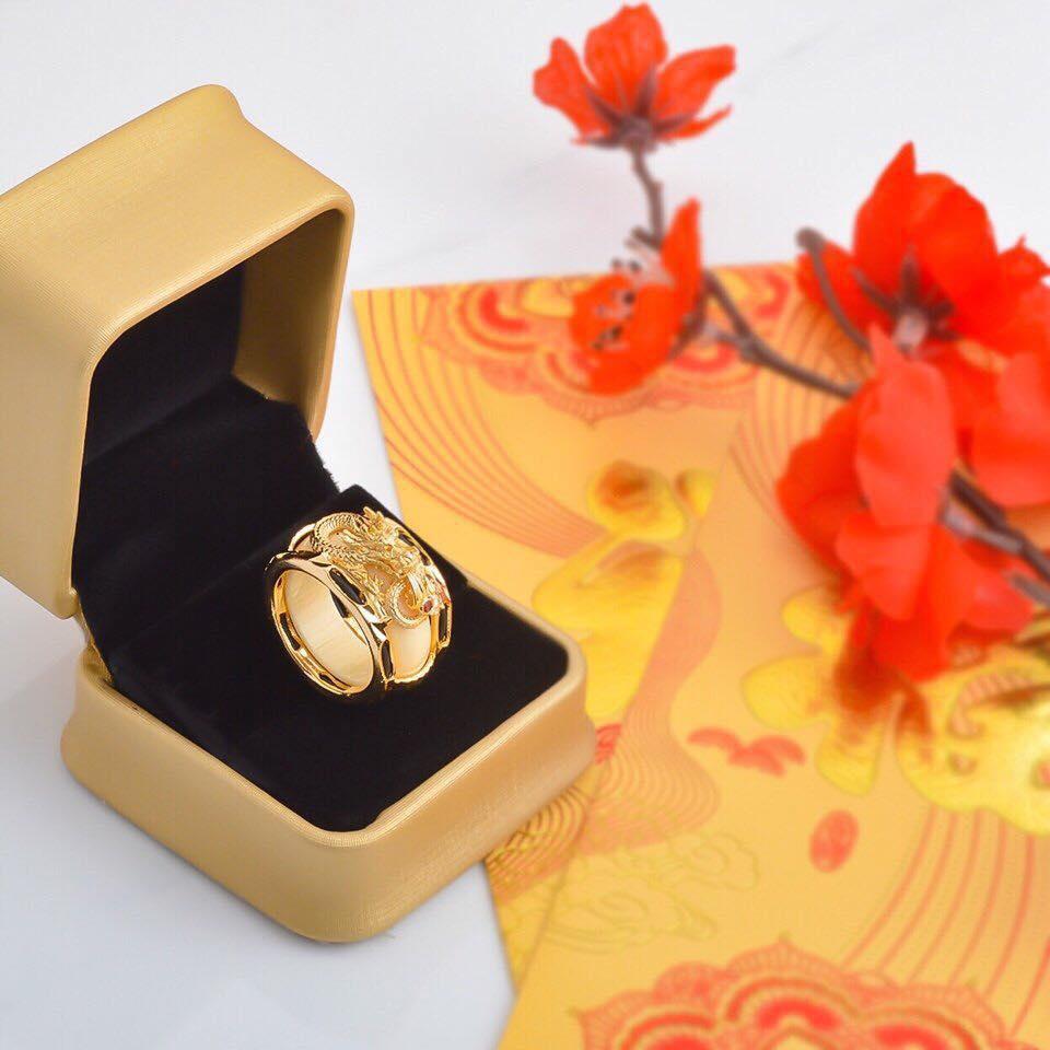 Nhẫn phong thủy Nhẫn Thiên long đính đá đẳng cấp