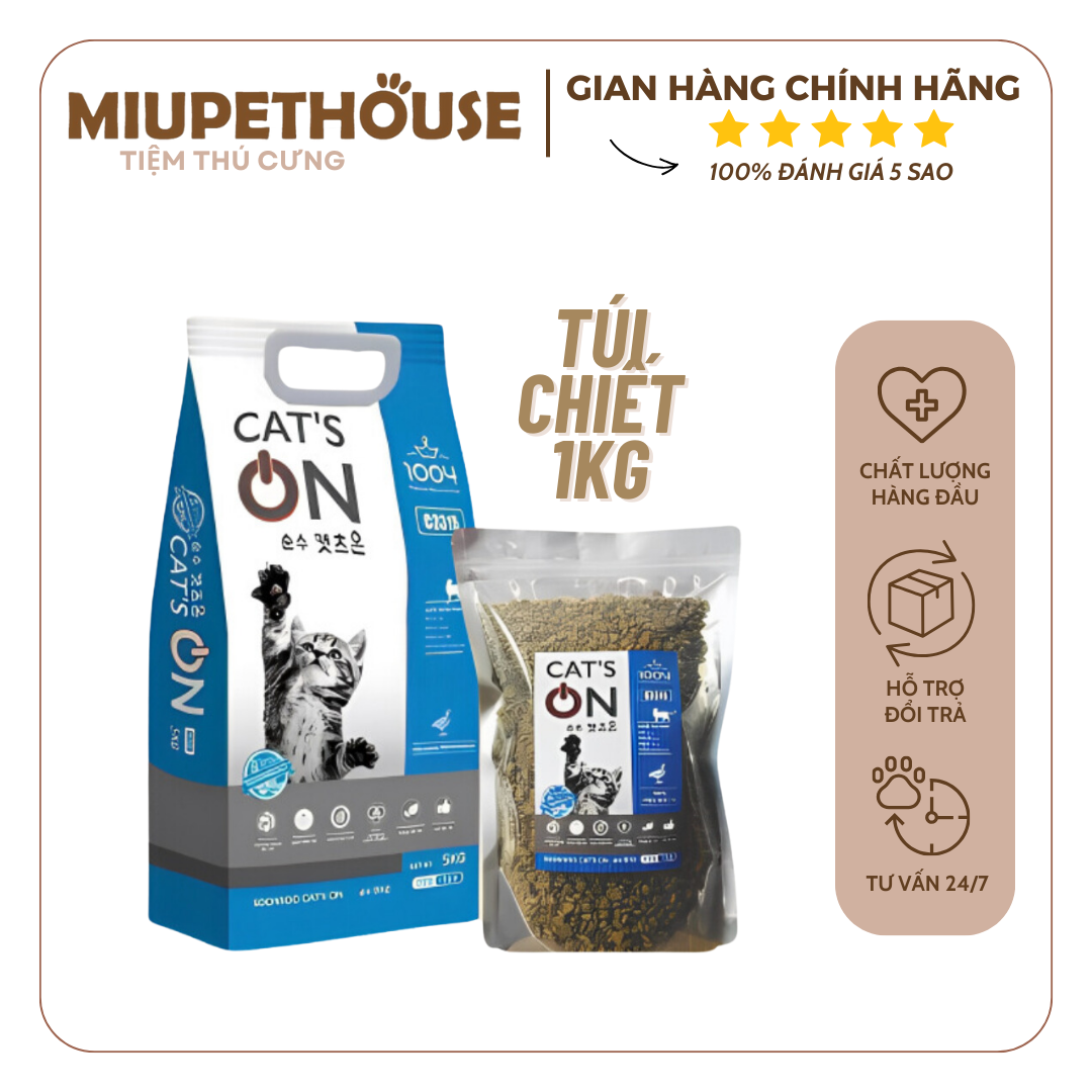 Hạt cat's on túi chiết 1kg dành cho mèo mọi lứa tuổi