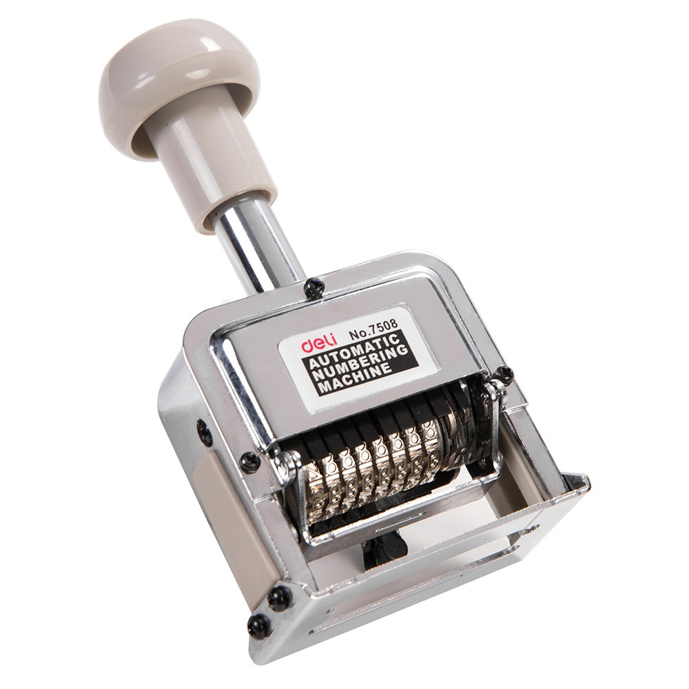 Dấu nhảy số tự động 8 số Deli E7508 dùng đóng số thứ tự, đánh số trang, số seri...