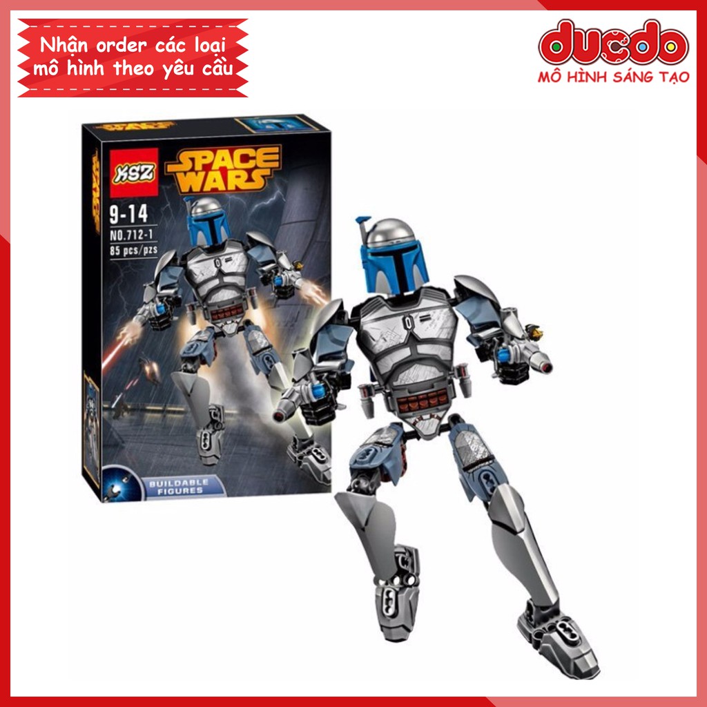Ksz712 -1 lắp ghép nhân vật jango fett - đồ chơi xếp hình mô hình minifigures star wars 75107