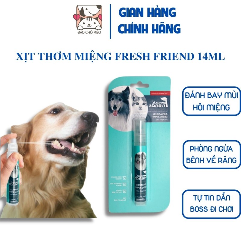 Xịt Thơm Miệng Chó Mèo Fresh Friend 14ml Chính Hãng - Đảo Chó Mèo