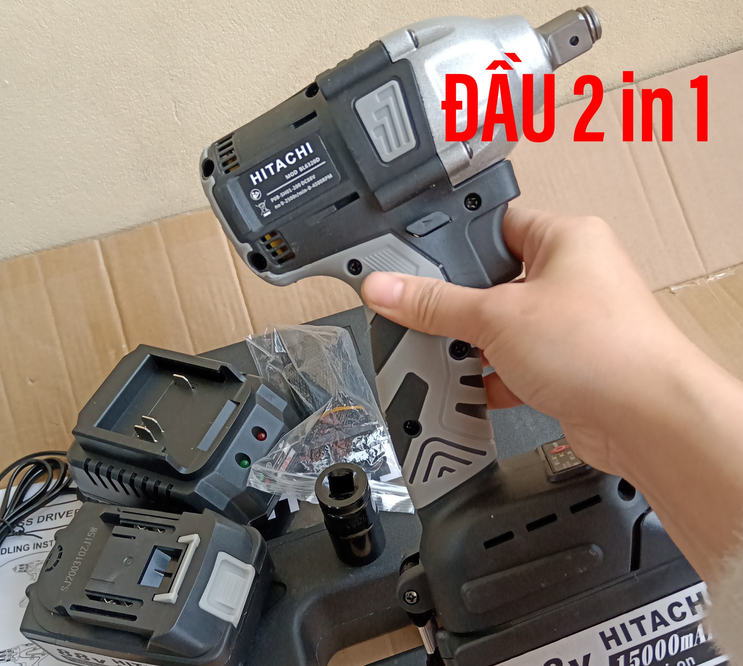 Bộ máy siết bulong Hitachi không chổi than