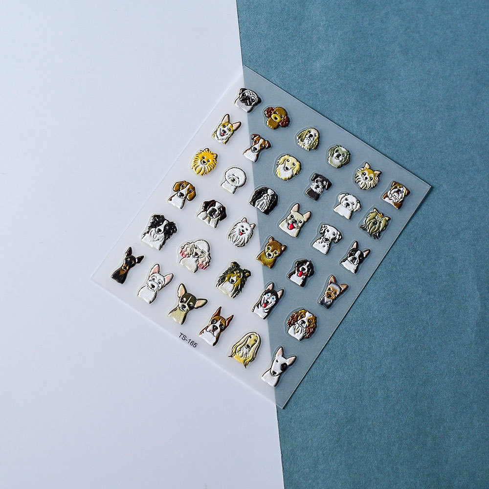 Sticker Lụa Nổi 5D | Đầu Bé Chó | Hình Dán Móng Tay TS-165