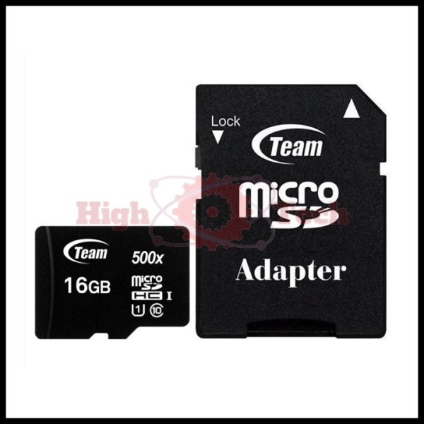 Thẻ nhớ micro SDHC Team 16GB upto 80MB-s 500x class 10 U1 kèm Adapter (Đen)