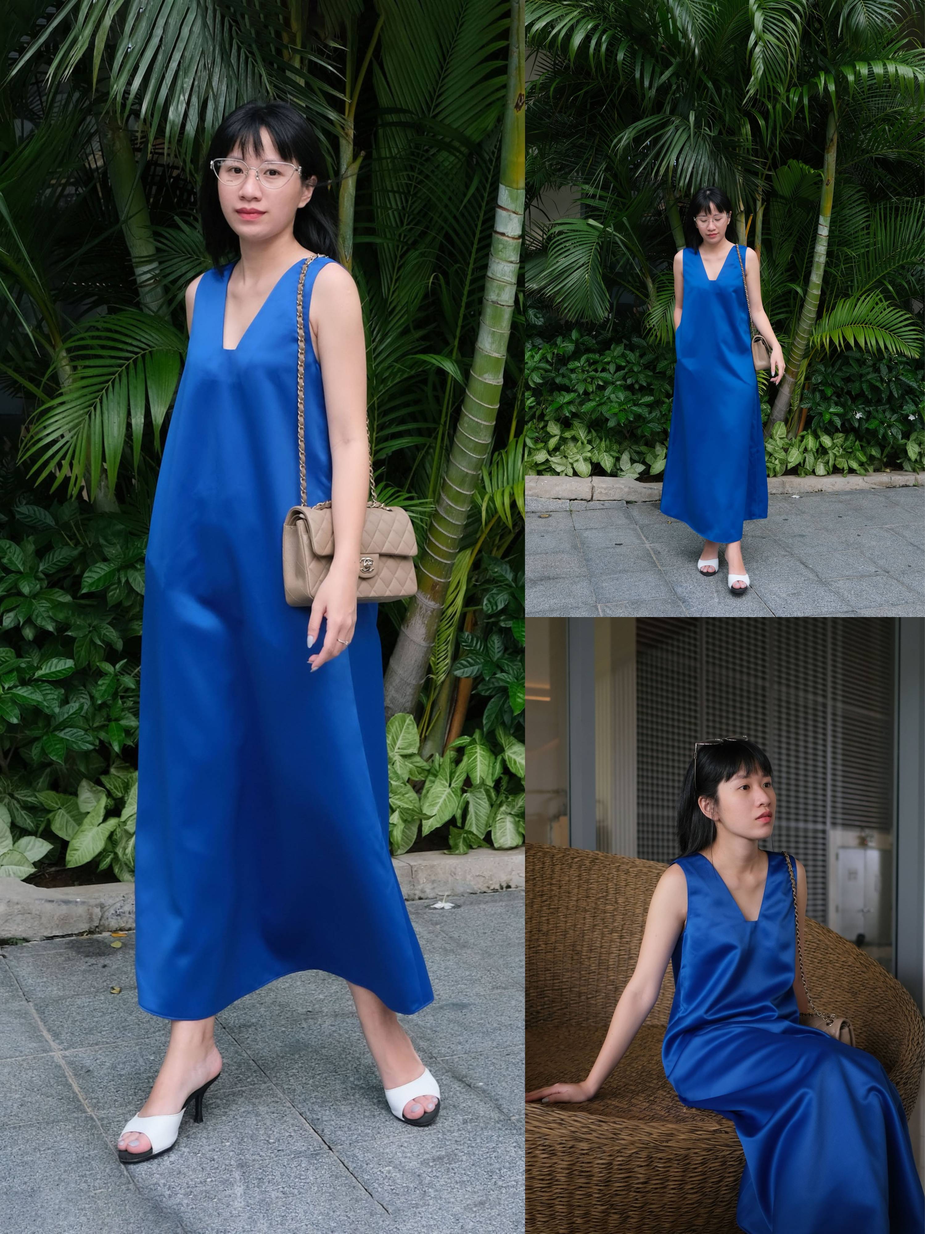 Đầm dài basic cách điệu cổ Mauve Luxe dress