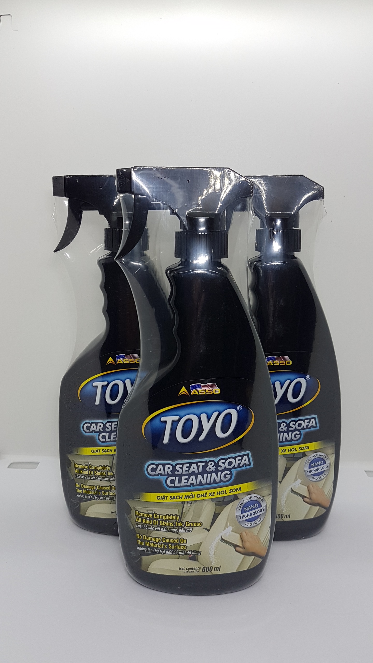 Chai Vệ Sinh Nệm Ghế Da ASSO TOYO CAR SEAT & SOFA CLEANING 600ml