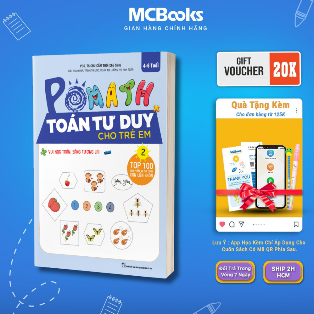 Sách - Pomath 2 – Toán Tư Duy Cho Trẻ Em Từ 4 – 6 Tuổi - McBooks