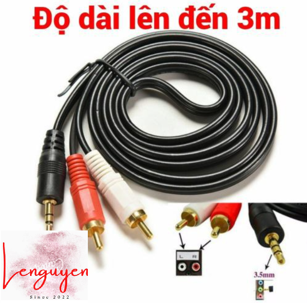 Dây av 1-2 ( dây loa 1-2 ) 1.5m một sợi 1 box đẹp