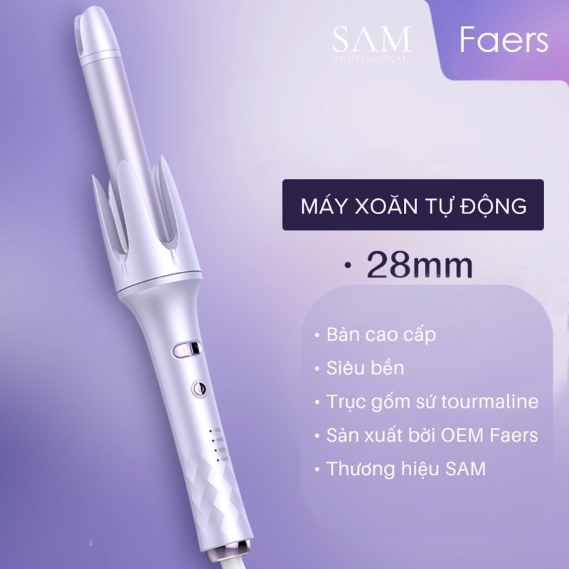 Máy uốn tóc xoăn tự động Size 28 tạo kiểu tóc xoăn tự nhiên Hàn Quốc siêu dễ dàng