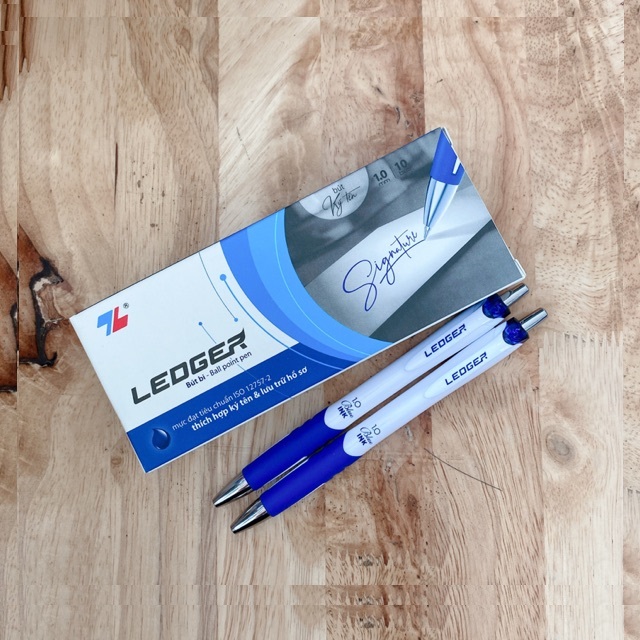 Bút bi thiên long ledger tl-102 nét 1.0mm - mực xanh