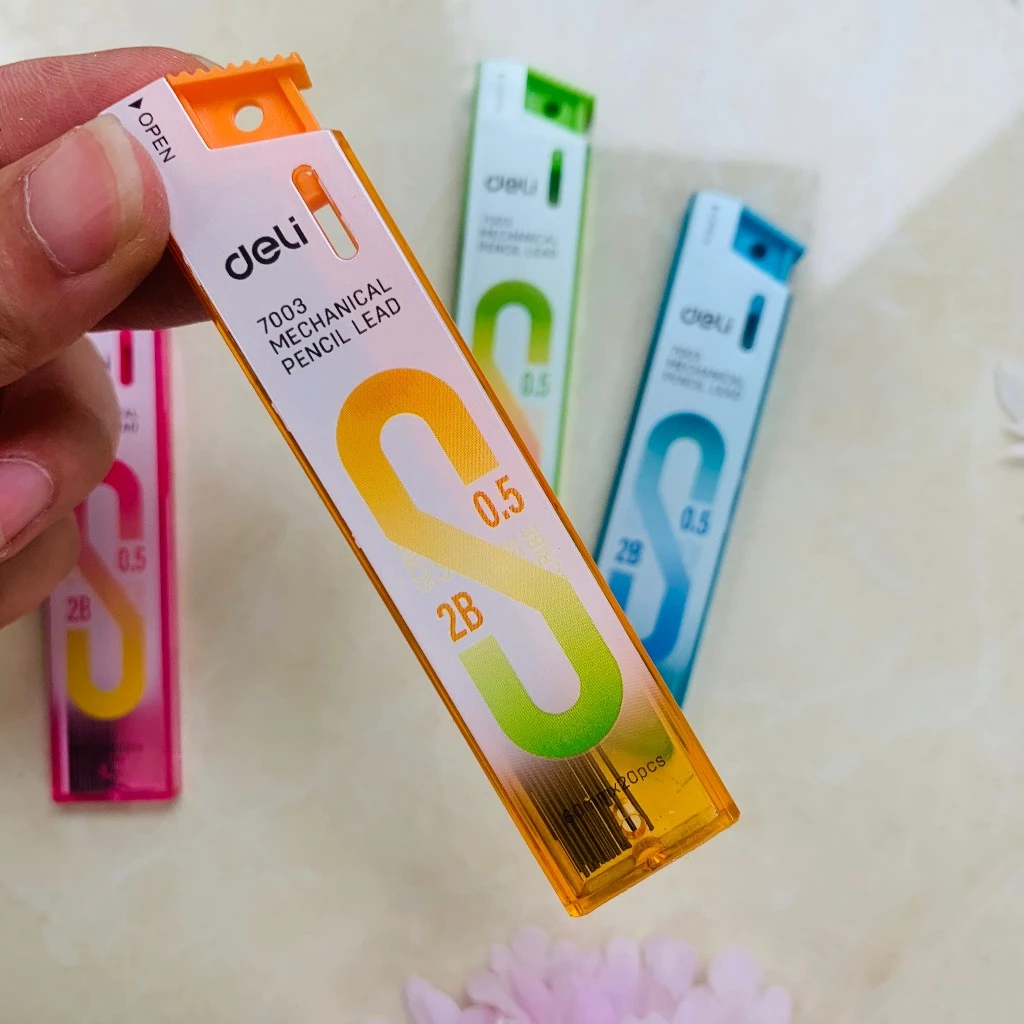 Ruột bút chì kim E7003/E7004 Deli, ngòi chì kim, lõi chì bấm nhỏ gọn tiện lợi