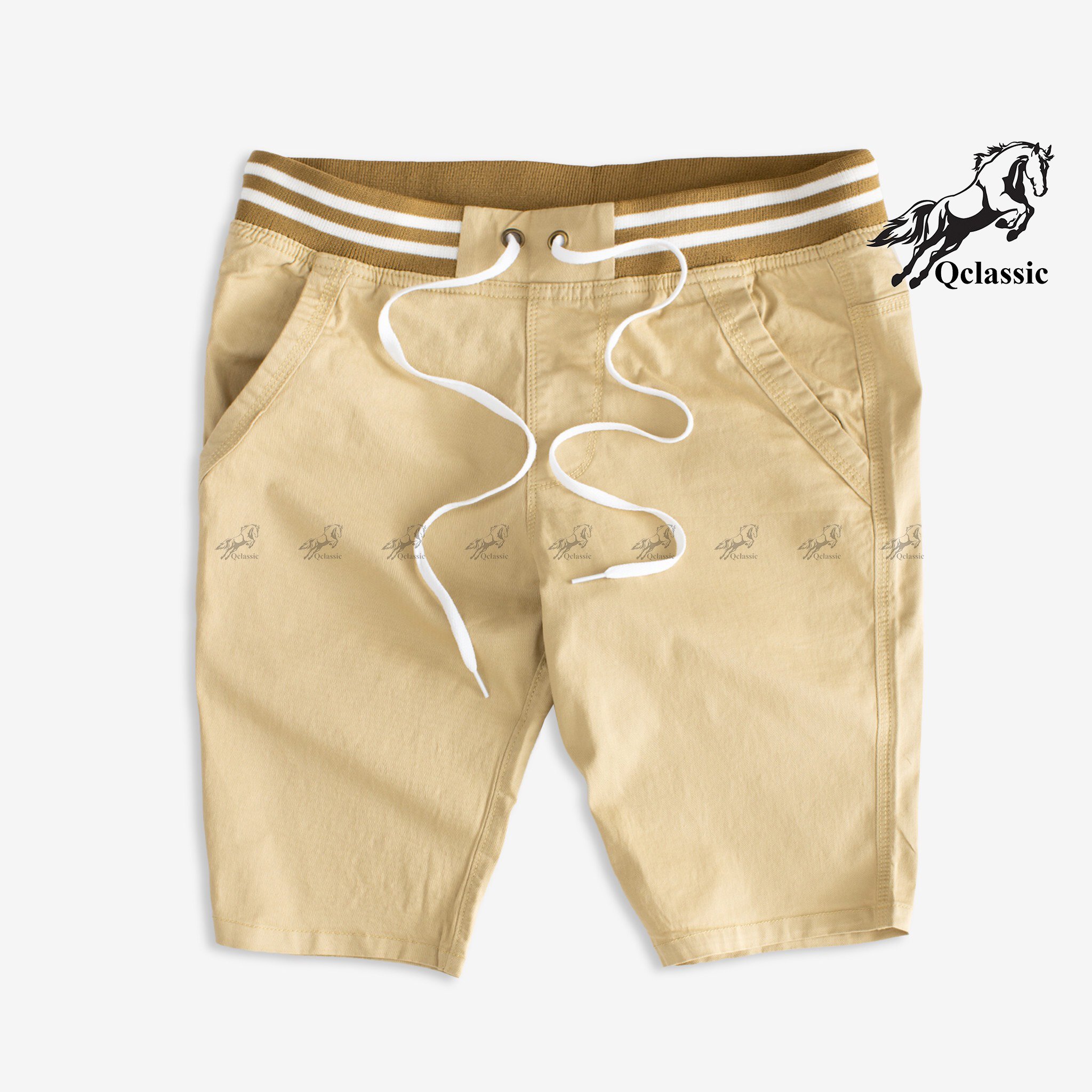 Quần short nam kaki lưng thun dây rút chất liệu kaki co giãn form quần đẹp ảnh thật hình tự chụp vải dày có túi hông